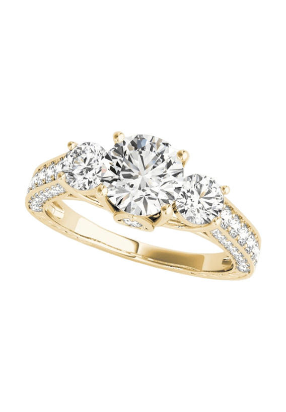 ENGAGEMENT RING 3 STONE ROUND