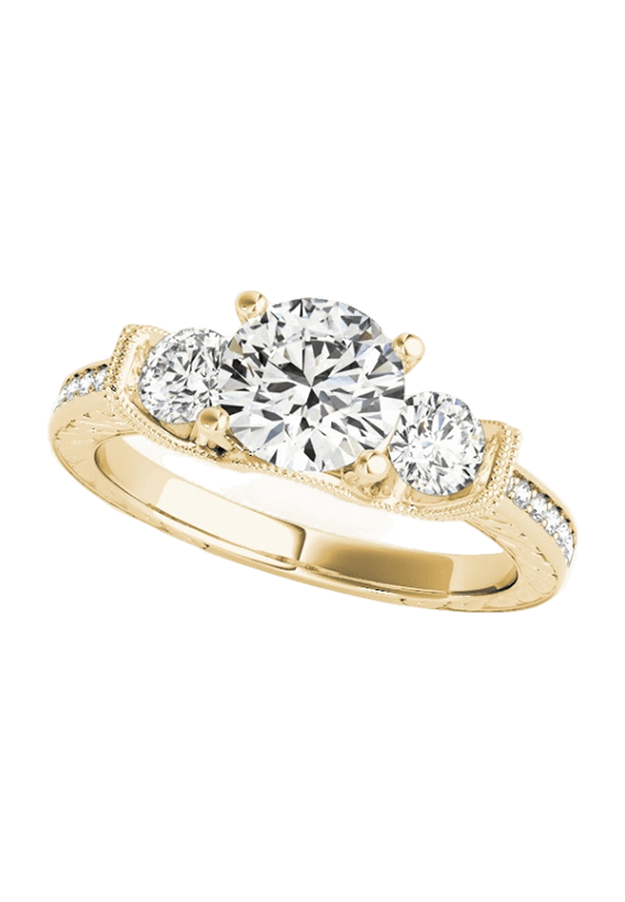 ENGAGEMENT RINGS 3 STONE ROUND