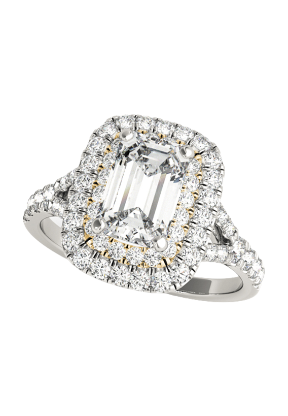 ENGAGEMENT RINGS EMERALD CUT HALO