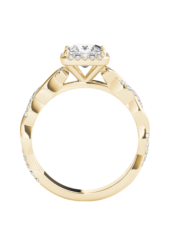 BRAIDED SHANK WITH PRINCESS CUT HALO HEAD