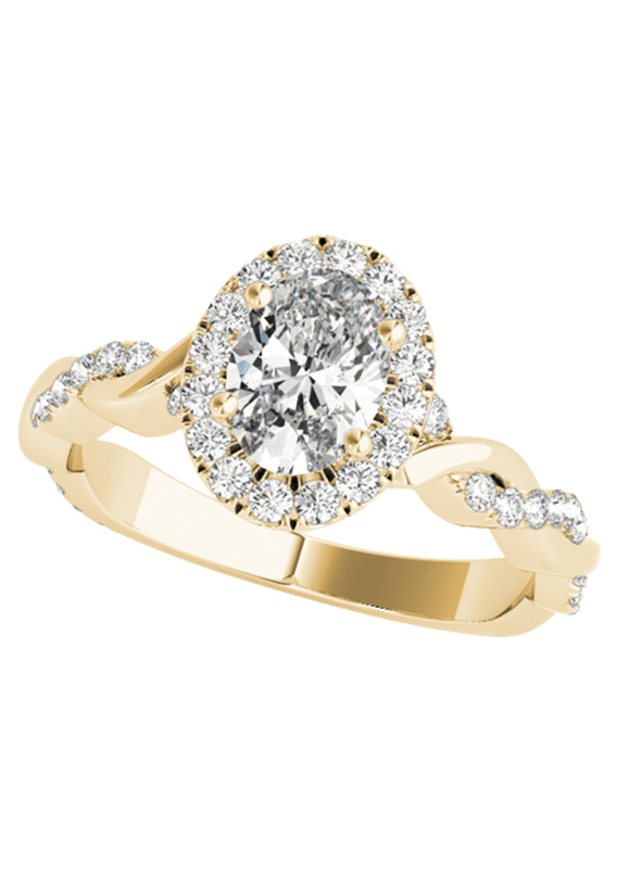 BRAIDED SHANK WITH OVAL HALO HEAD