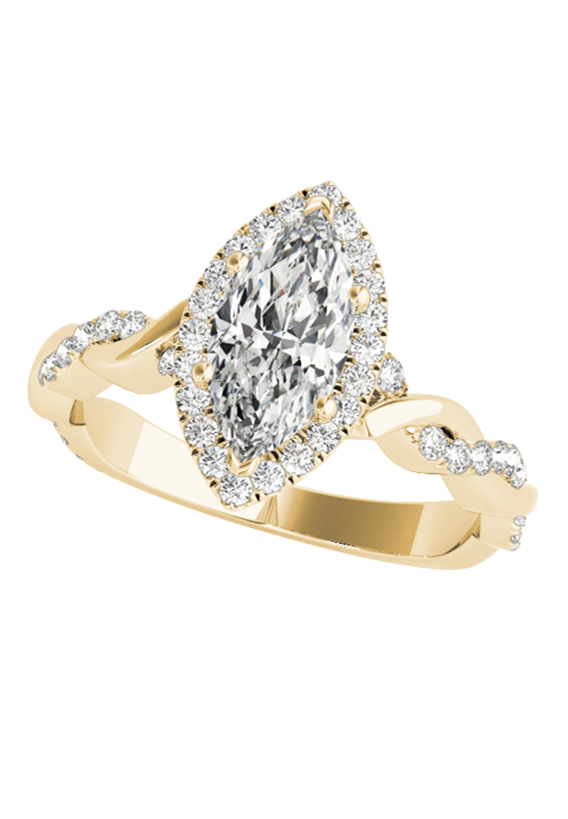 BRAIDED SHANK WITH MARQUISE HALO HEAD