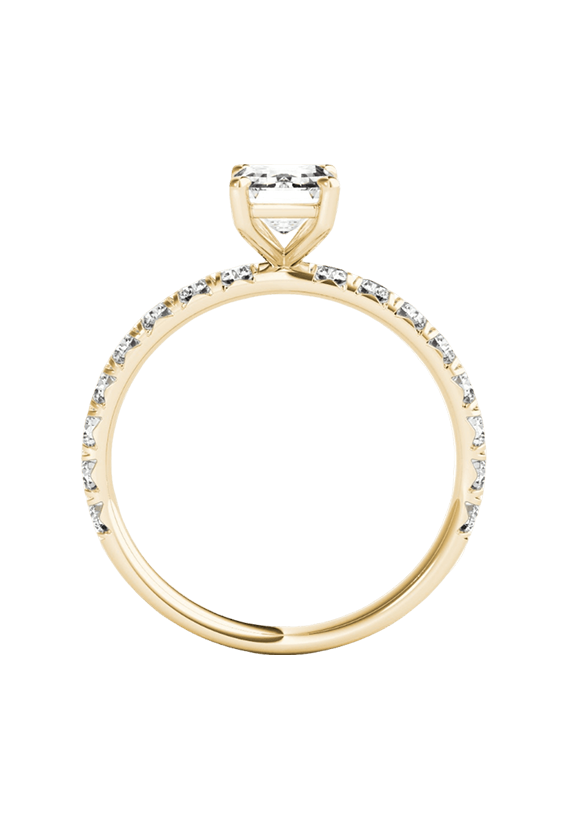 SINGLE ROW FOR EMERALD CUT CENTER