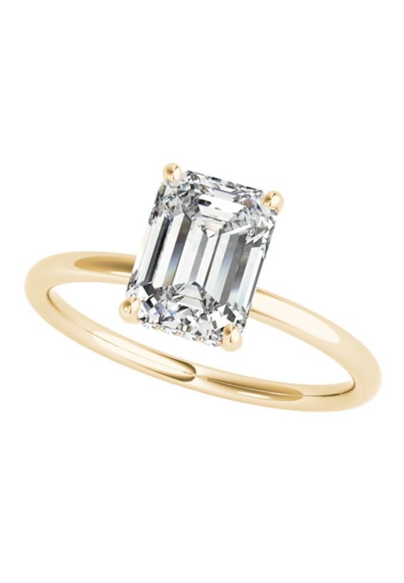 ENGAGEMENT RING EMERALD CUT CENTER