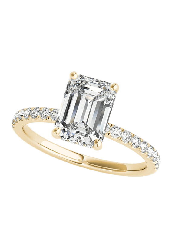 SINGLE ROW EMERALD CUT CENTER