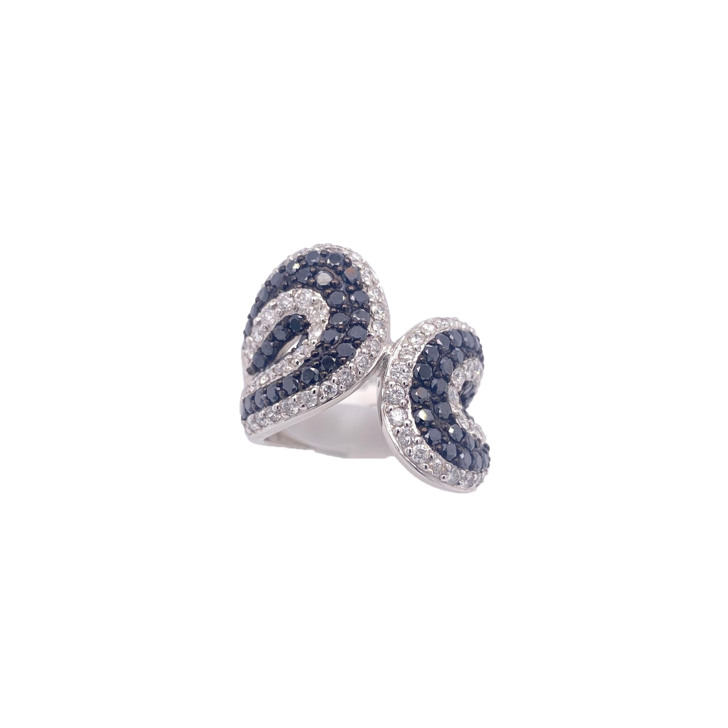Black Diamond Ring 14 Karat White Gold 3.37 Carats