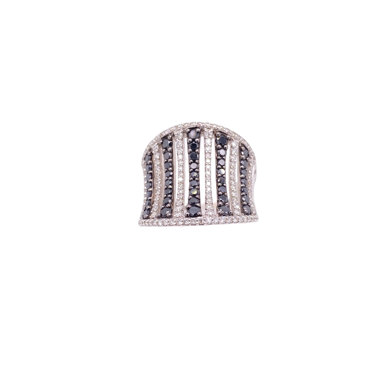 Black Diamond Ring 14 Karat White Gold 1.69 Carats