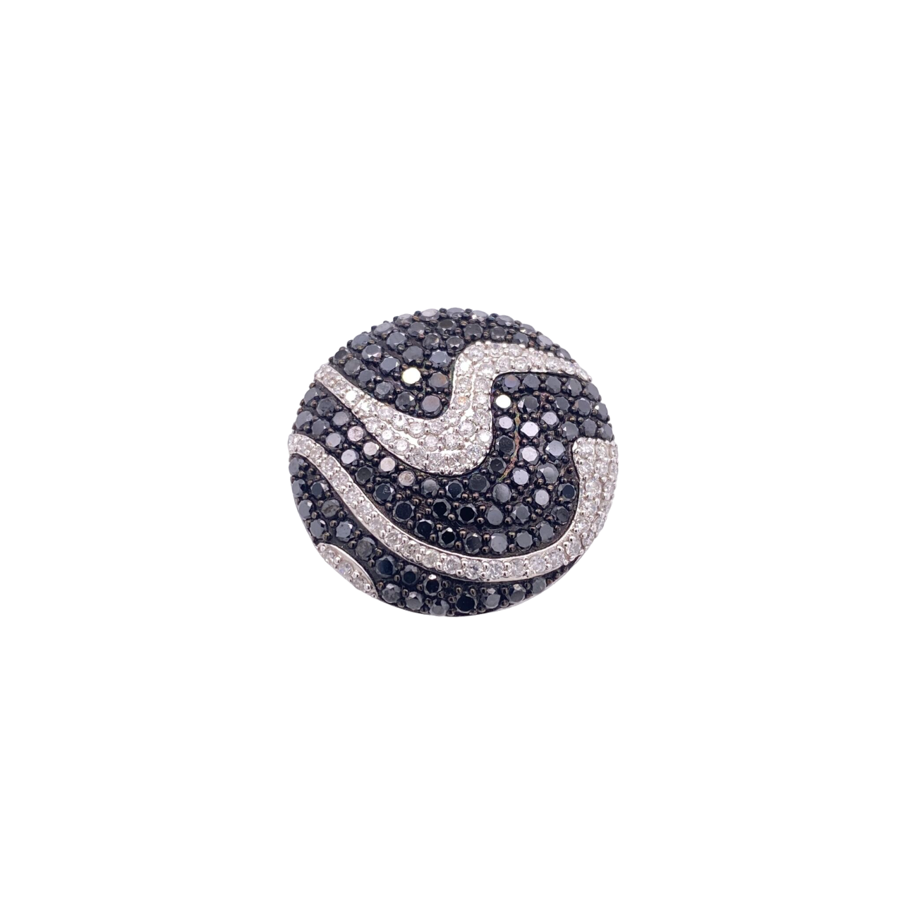 Black Diamond Ring 14 Karat White Gold 2.47 Carats