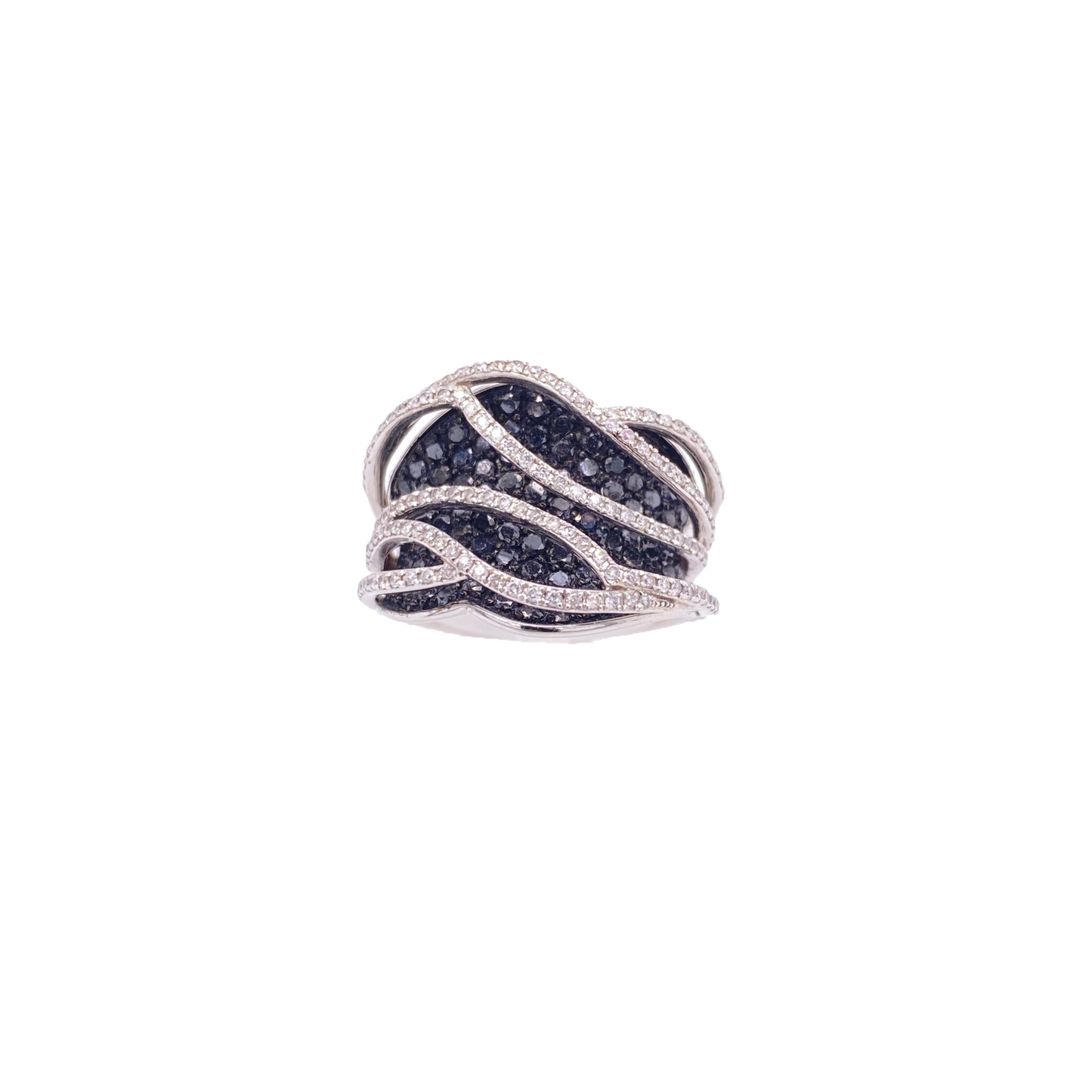 Black Diamond Ring 14 Karat White Gold 2.32 Carats