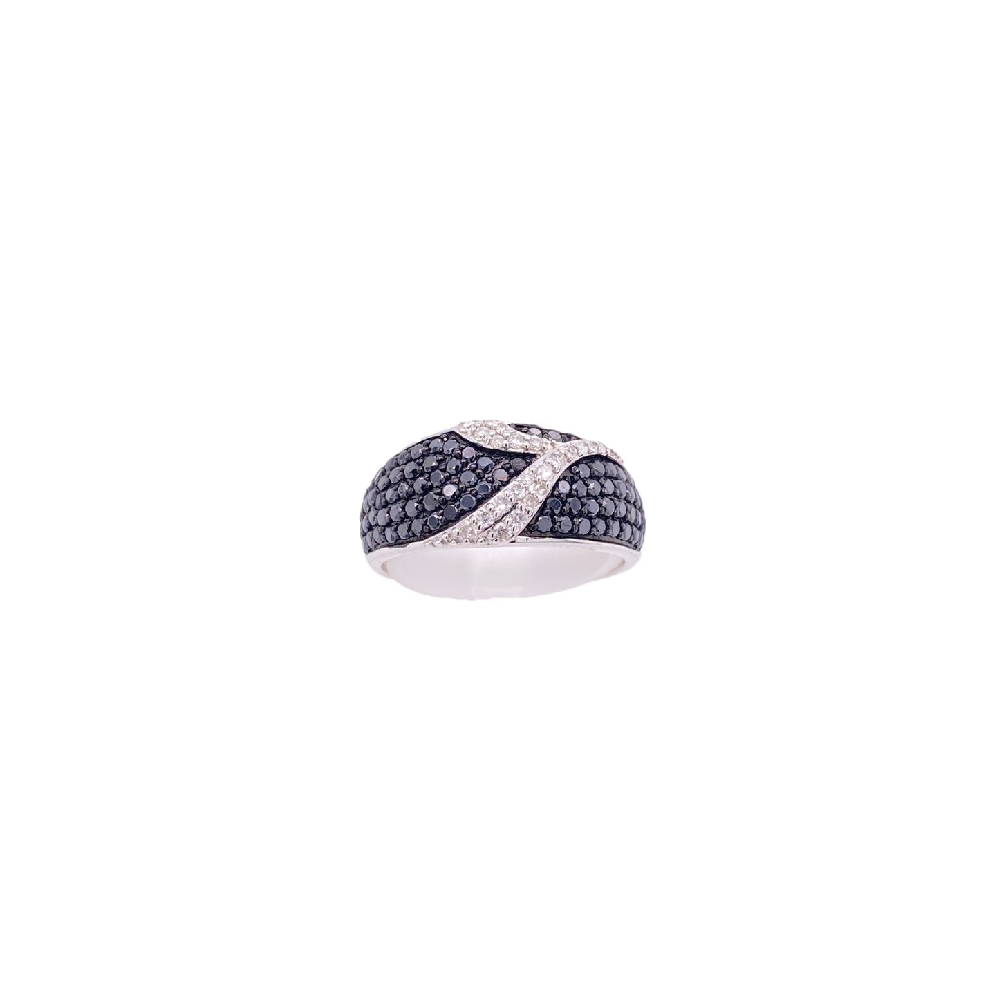 Black Diamond Ring 14 Karat White Gold 1.08 Carats