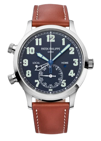 5524G Complications 42mm Vintage Brown Calf Leather Strap Blue Varnish TPT Timepiece Trading