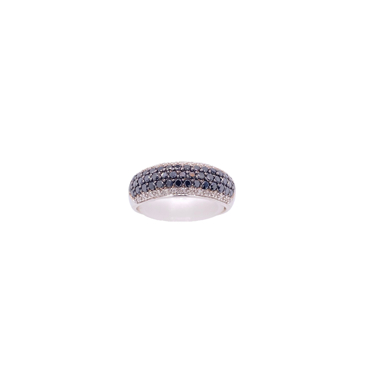 Black Diamond Ring 14 Karat White Gold 0.80 Carats