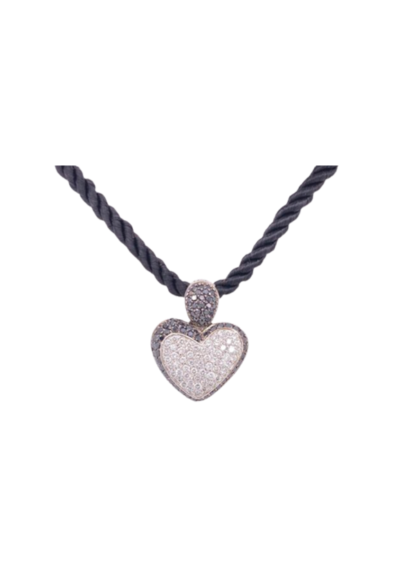 Black Diamond Necklace 18 Karat White Gold 2.50 Carats