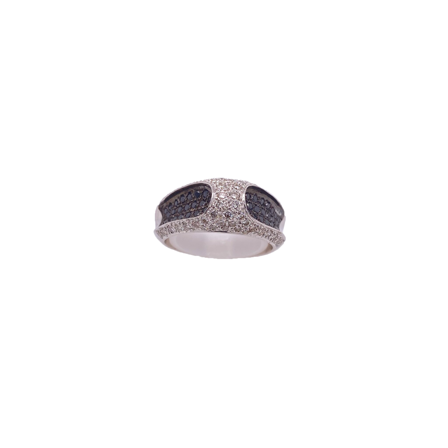 Black Diamond Ring 18 Karat White Gold 0.32 Carats