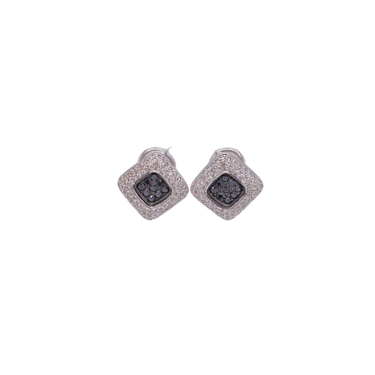 Black Diamond Earring 18 Karat White Gold Black Diamond 2.25 Carats
