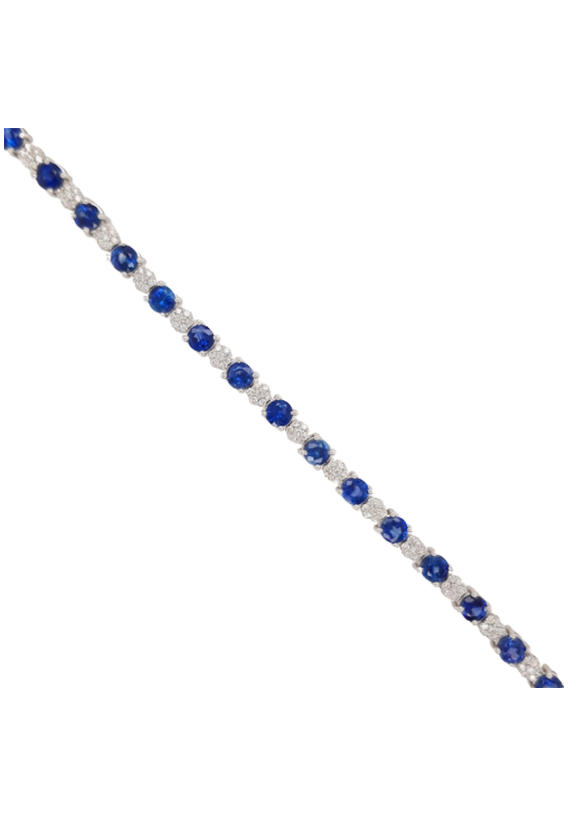 Ladies Diamond Bracelet With Sapphires 7.50 Carats