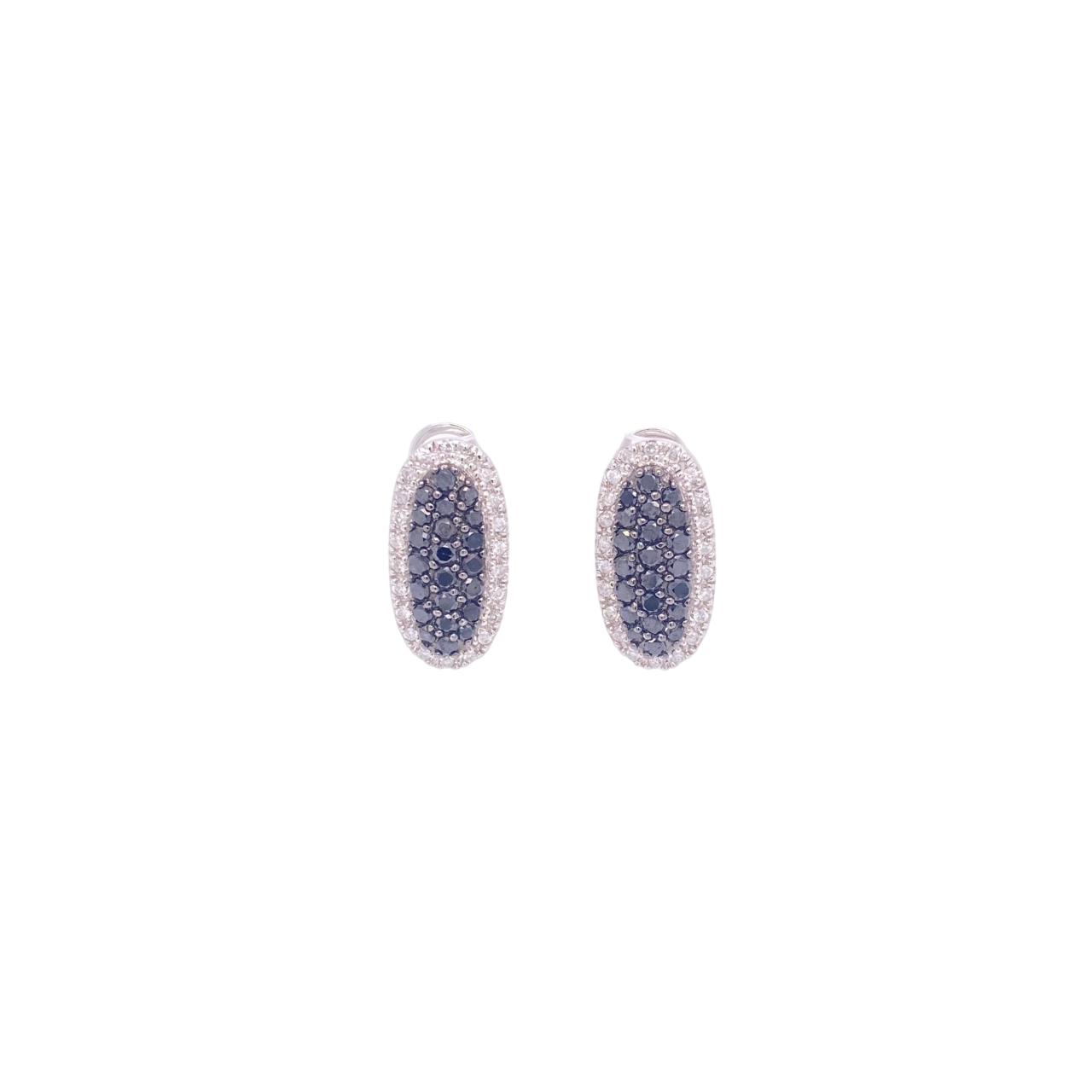 Black Diamond Earrings 14 Karat White Gold 1.53 Carats