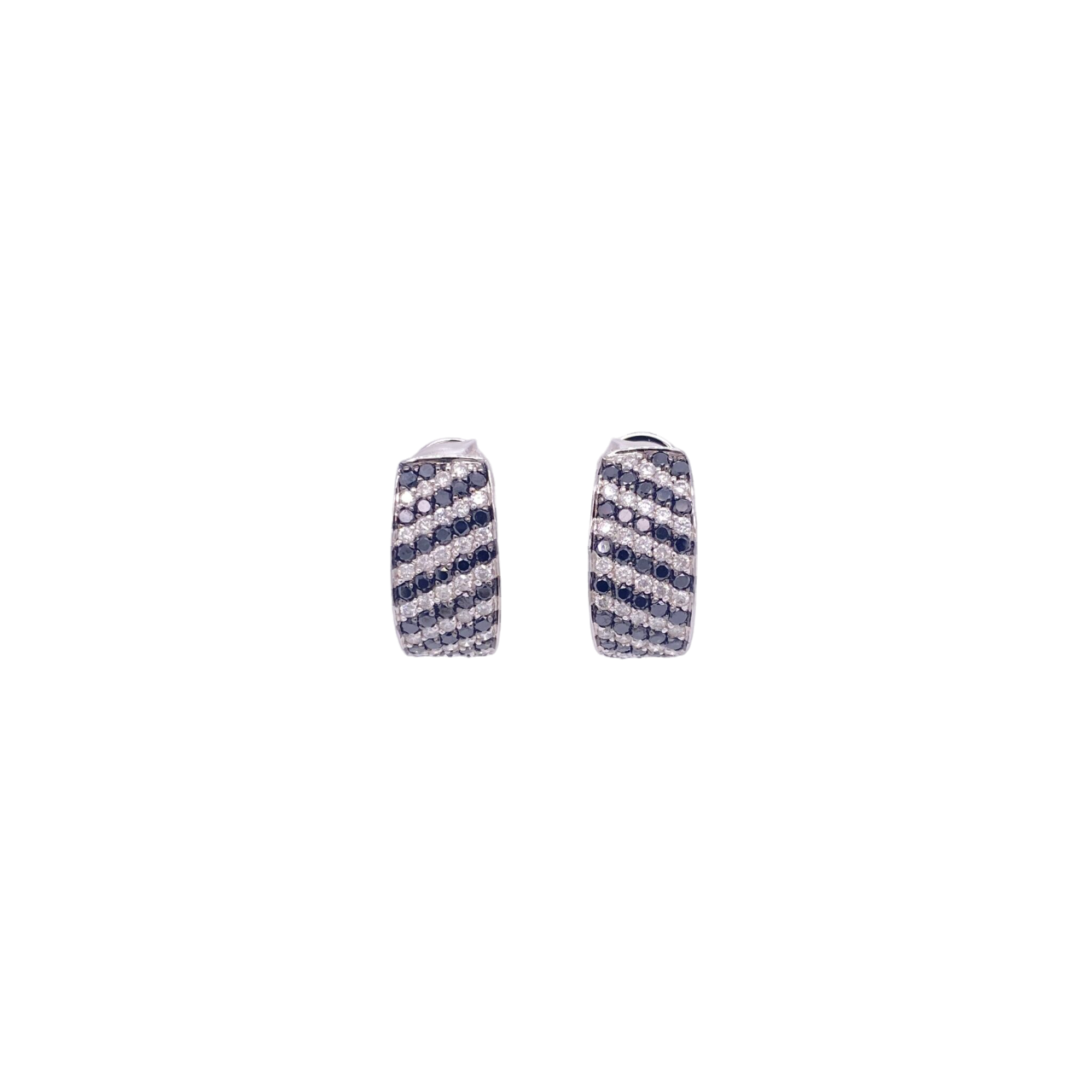 Black Diamond Earrings 14 Karat White Gold 2.08 Carats