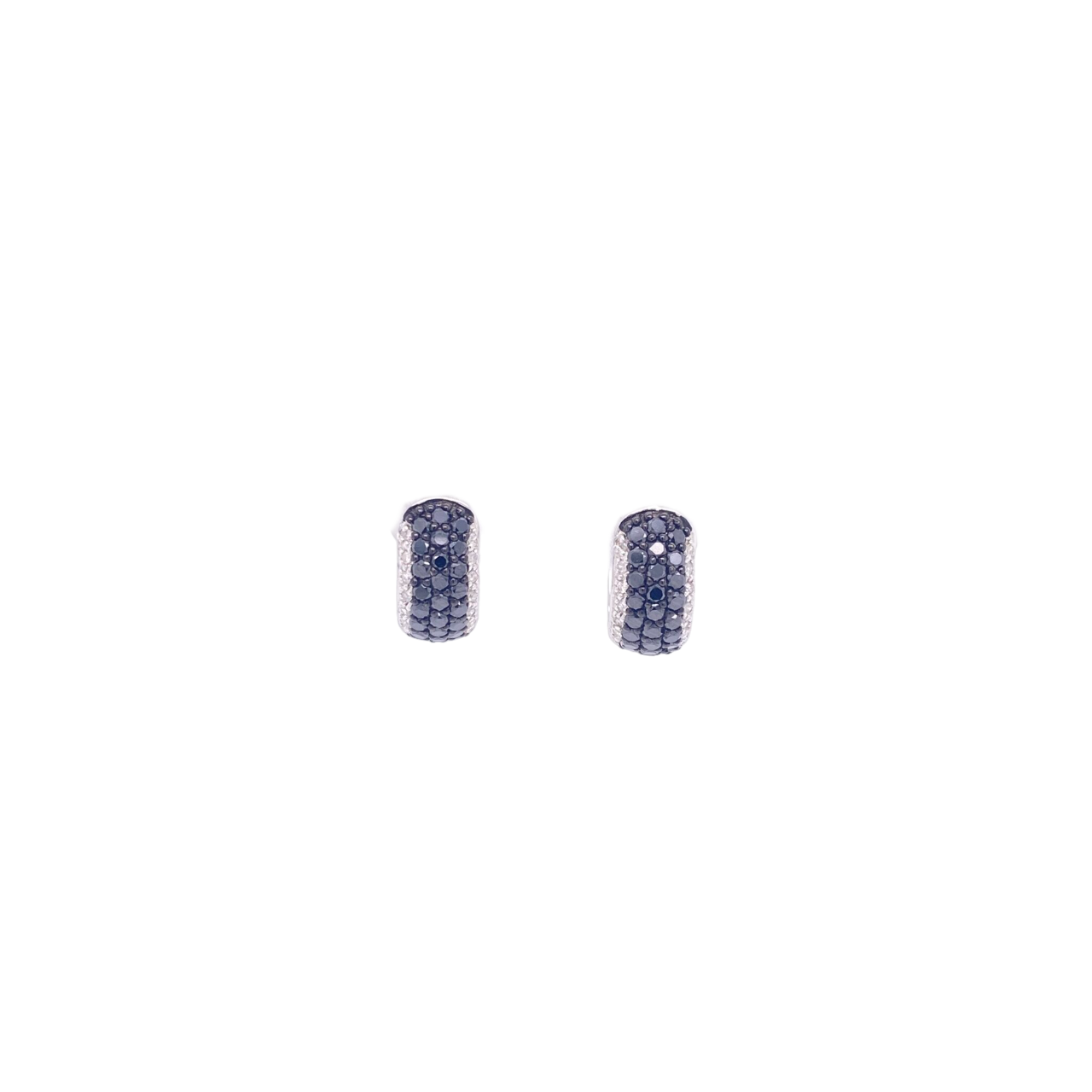 Black Diamond Earrings 14 Karat White Gold 1.01 Carats