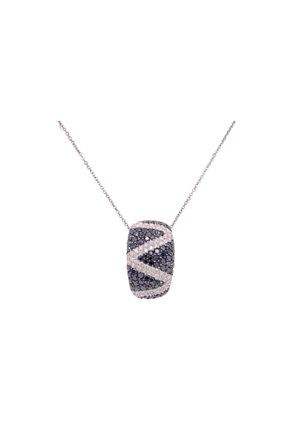 Black Diamond Necklace 14 Karat White Gold Black Diamond 2.32 Carats
