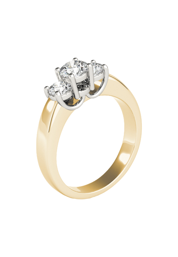 ENGAGEMENT RINGS 3 STONE ROUND