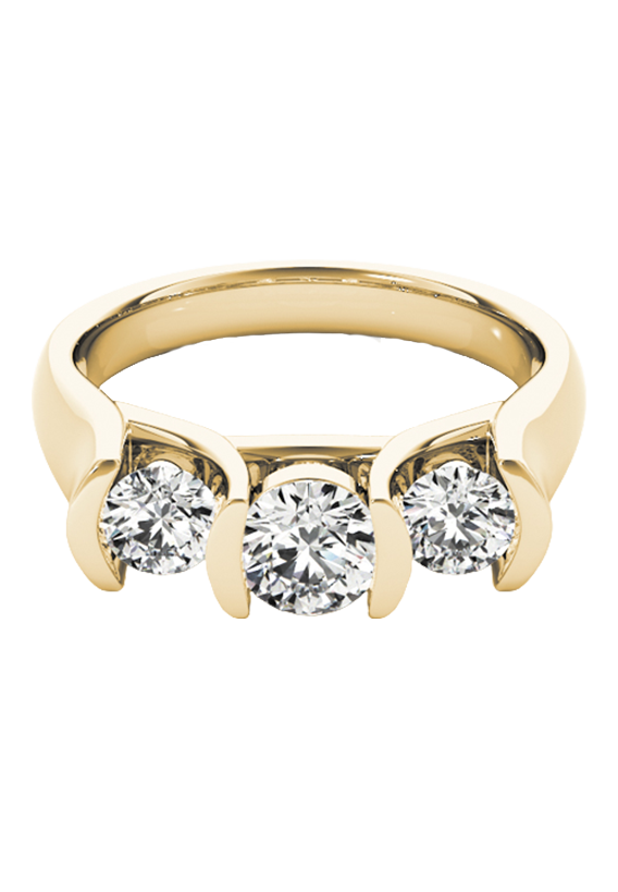ENGAGEMENT RINGS 3 STONE ROUND