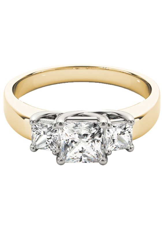 ENGAGEMENT RINGS 3 STONE PRINCESS