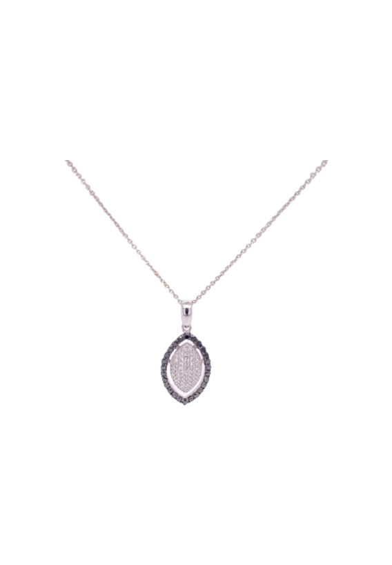 Black Diamond Necklace 14 Karat White Gold 0.69 Carats