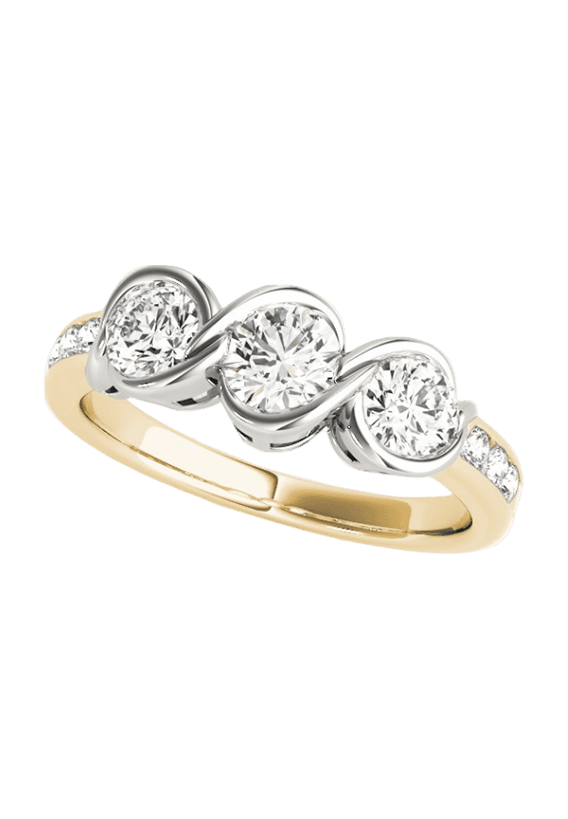 ENGAGEMENT RINGS 3 STONE ROUND