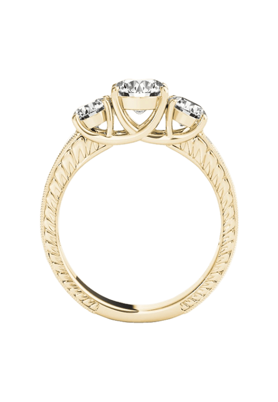 ENGAGEMENT RINGS 3 STONE ROUND