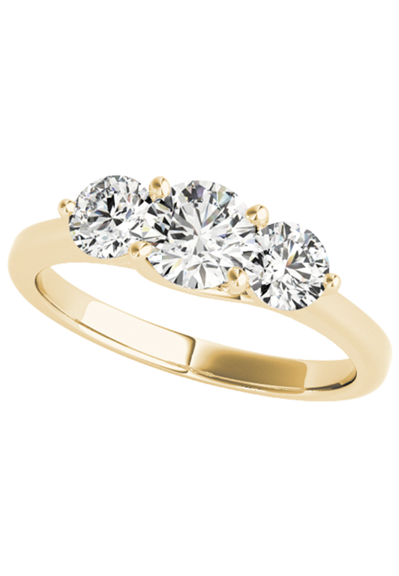 ENGAGEMENT RINGS 3 STONE ROUND