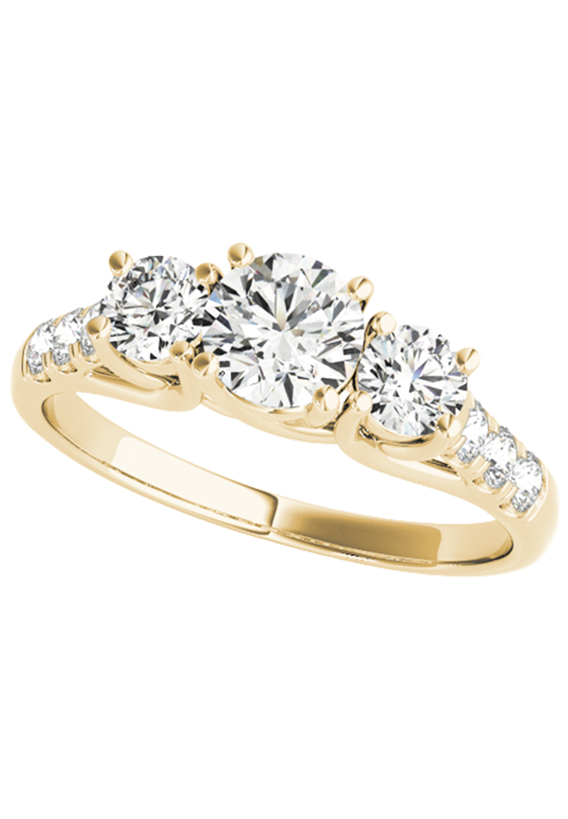 ENGAGEMENT RINGS 3 STONE ROUND
