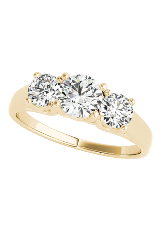 ENGAGEMENT RINGS 3 STONE ROUND