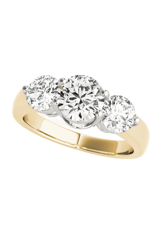 ENGAGEMENT RINGS 3 STONE ROUND