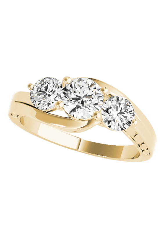 ENGAGEMENT RINGS 3 STONE ROUND