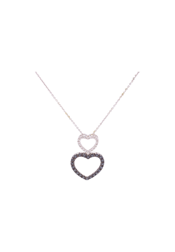 Black Diamond Necklace 14 Karat White Gold 2.46 Carats