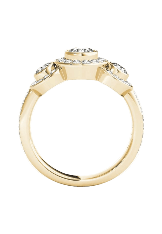 ENGAGEMENT RINGS 3 STONE ROUND