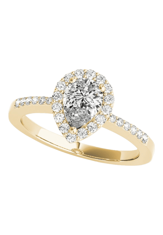 ENGAGEMENT RINGS HALO PEAR & TRILLION