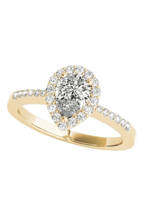 ENGAGEMENT RINGS HALO PEAR & TRILLION