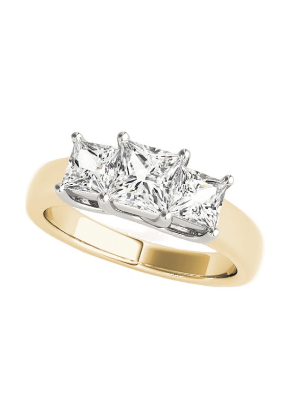 ENGAGEMENT RINGS 3 STONE PRINCESS