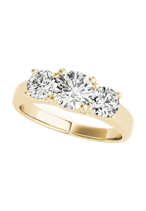 ENGAGEMENT RINGS 3 STONE ROUND
