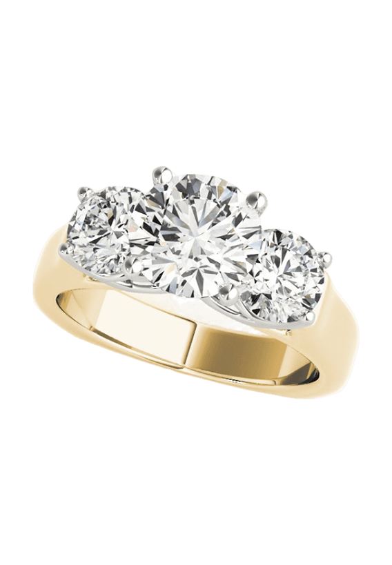ENGAGEMENT RINGS 3 STONE ROUND