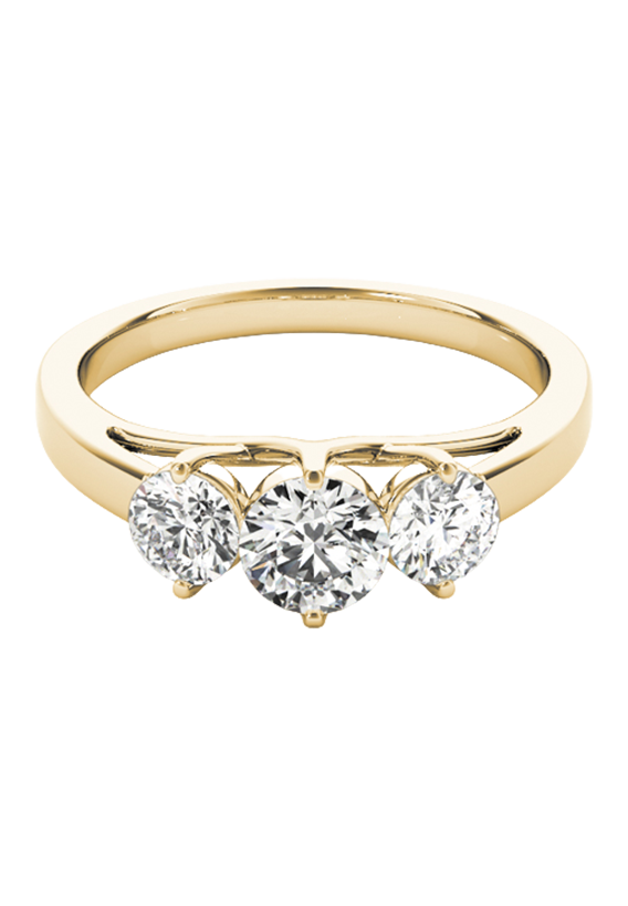 ENGAGEMENT RINGS 3 STONE ROUND