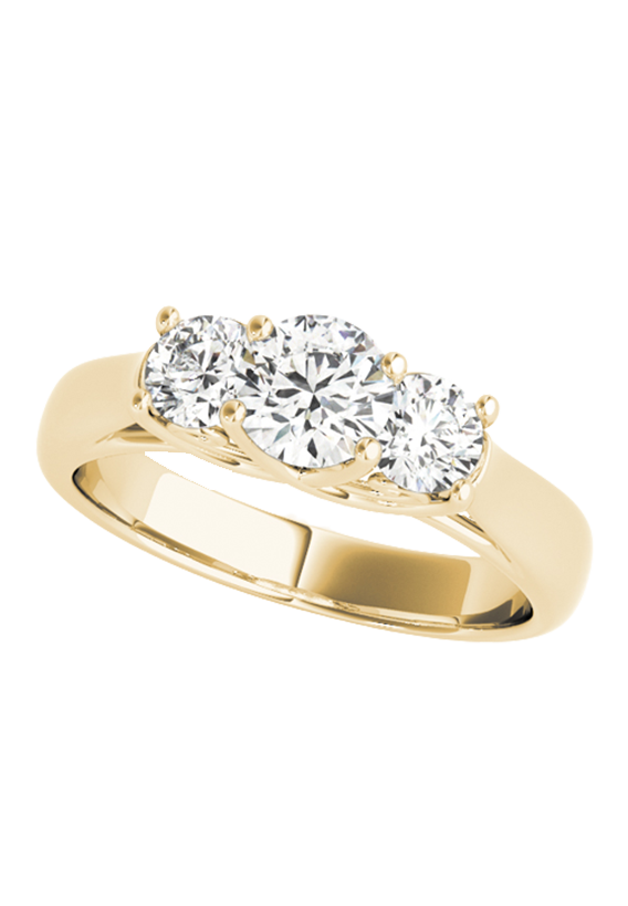 ENGAGEMENT RINGS 3 STONE ROUND