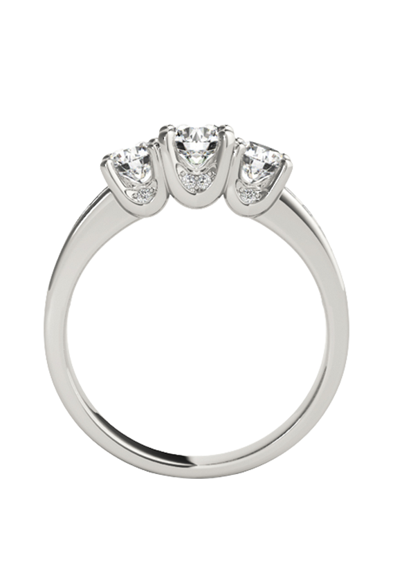 ENGAGEMENT RINGS 3 STONE ROUND