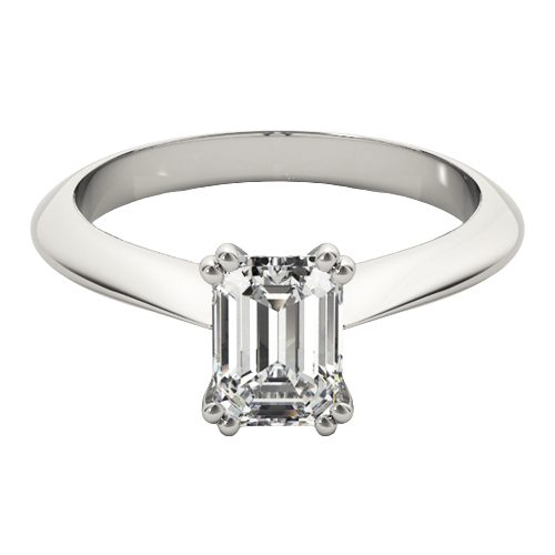 DOUBLE PRONG EMERALD CUT ENGAGEMENT RING