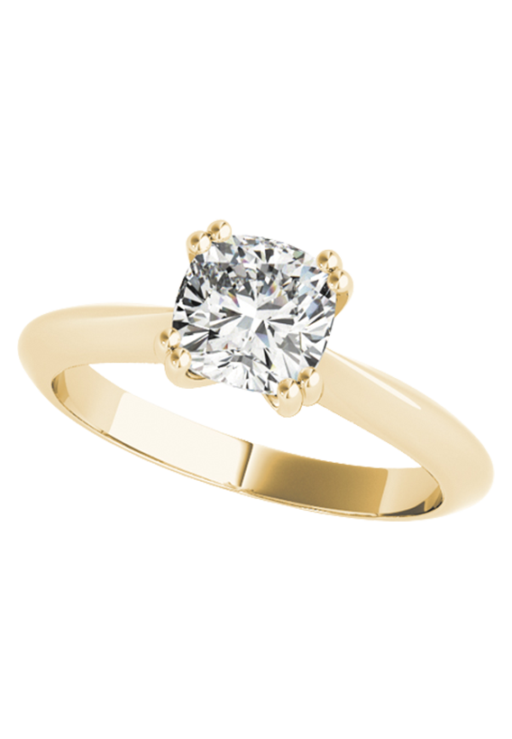 DOUBLE PRONG CUSHION ENGAGEMENT RING