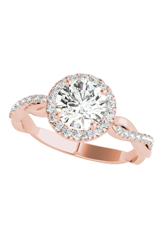 ROUND HALO WITH TWISTED SHANK
