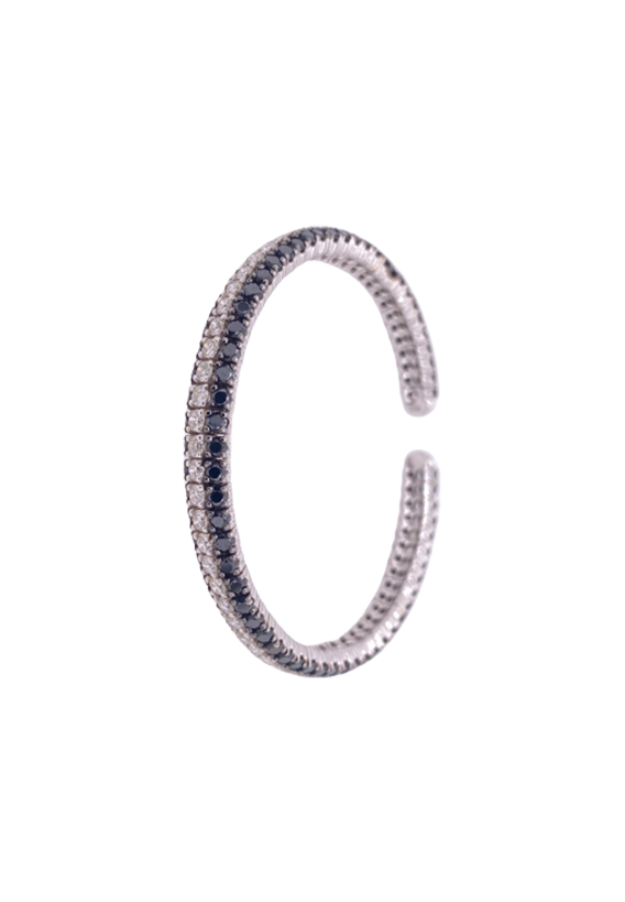 Black Diamond Bangle 18 Karat White Gold 6.85 Carats