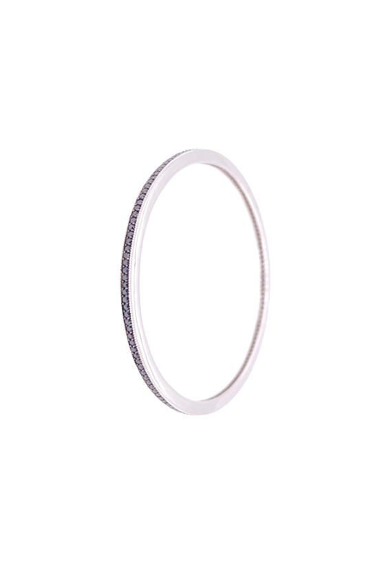 Black Diamond Bangle 18 Karat White Gold 1.75 Carats